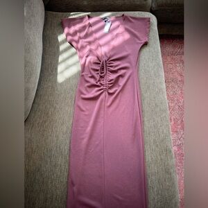 Brown PLT Ribbed Dress